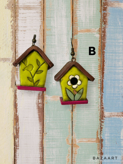 Polymer Clay | Birdhouse Earrings + Necklaces