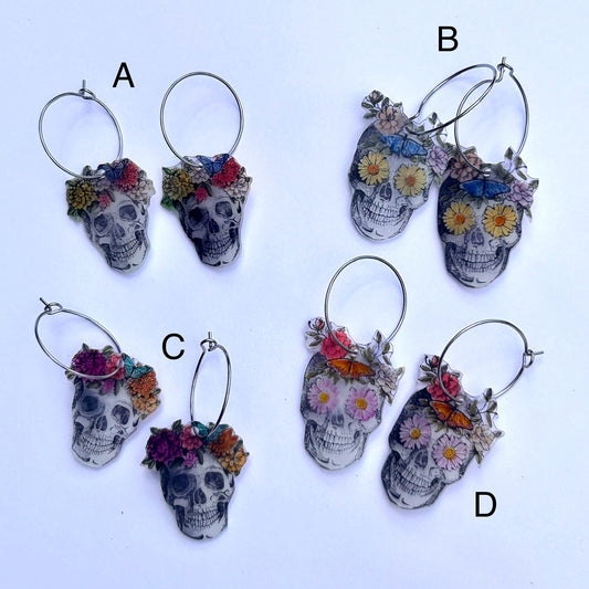 Shrinky Dink | Flower Skulls