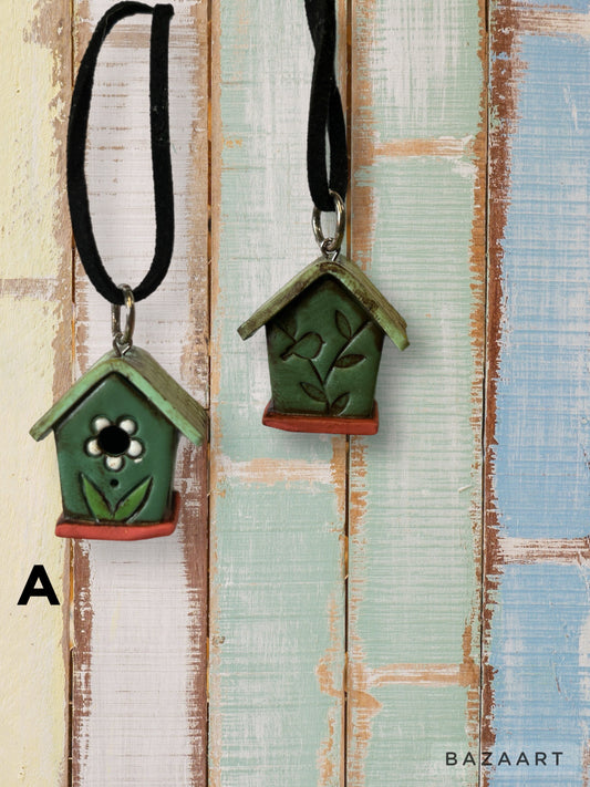 Polymer Clay | Birdhouse Earrings + Necklaces
