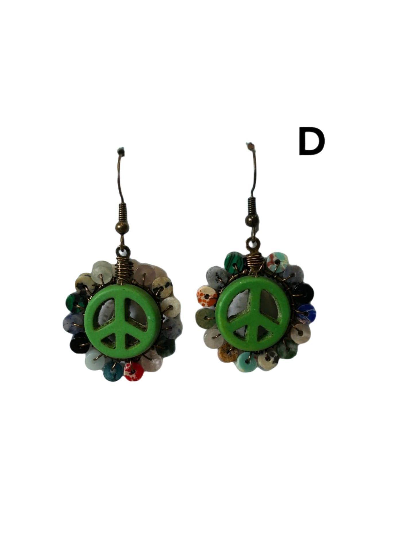 Beaded Peace Sign Earrings