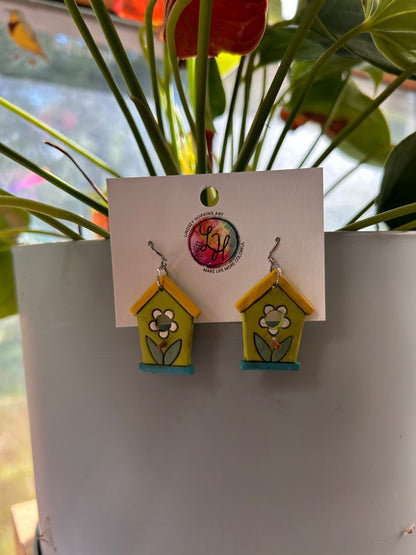 Polymer Clay | Birdhouse Earrings + Necklaces