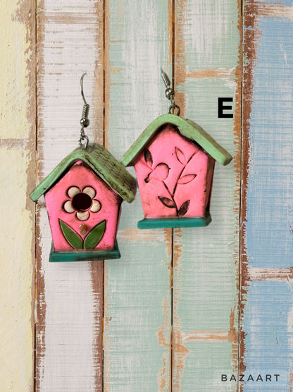 Polymer Clay | Birdhouse Earrings + Necklaces