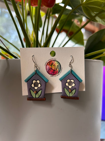 Polymer Clay | Birdhouse Earrings + Necklaces