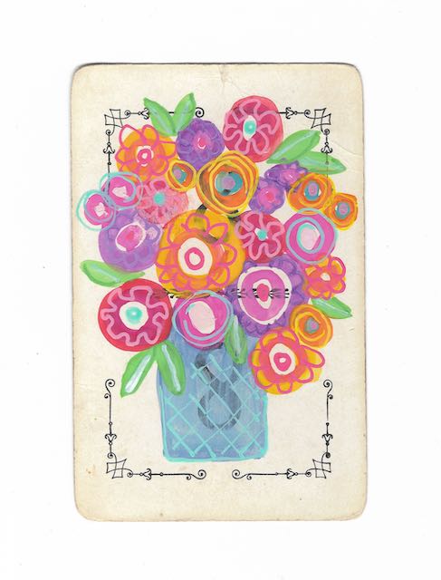 Playing Card Paintings | Flowers